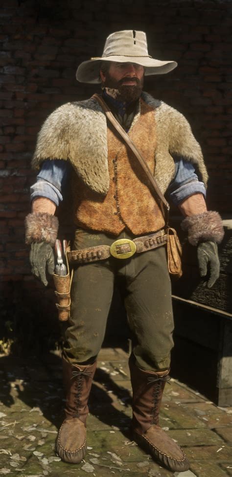 Upon killing the bear, the player can sell the pelt to a Trapper, who can craft it into the The Bear Hunter outfit. . Rdr2 trapper outfits